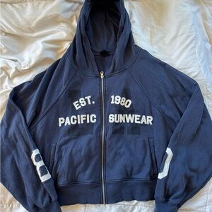 Navy Blue Zip-Up Hoodie
